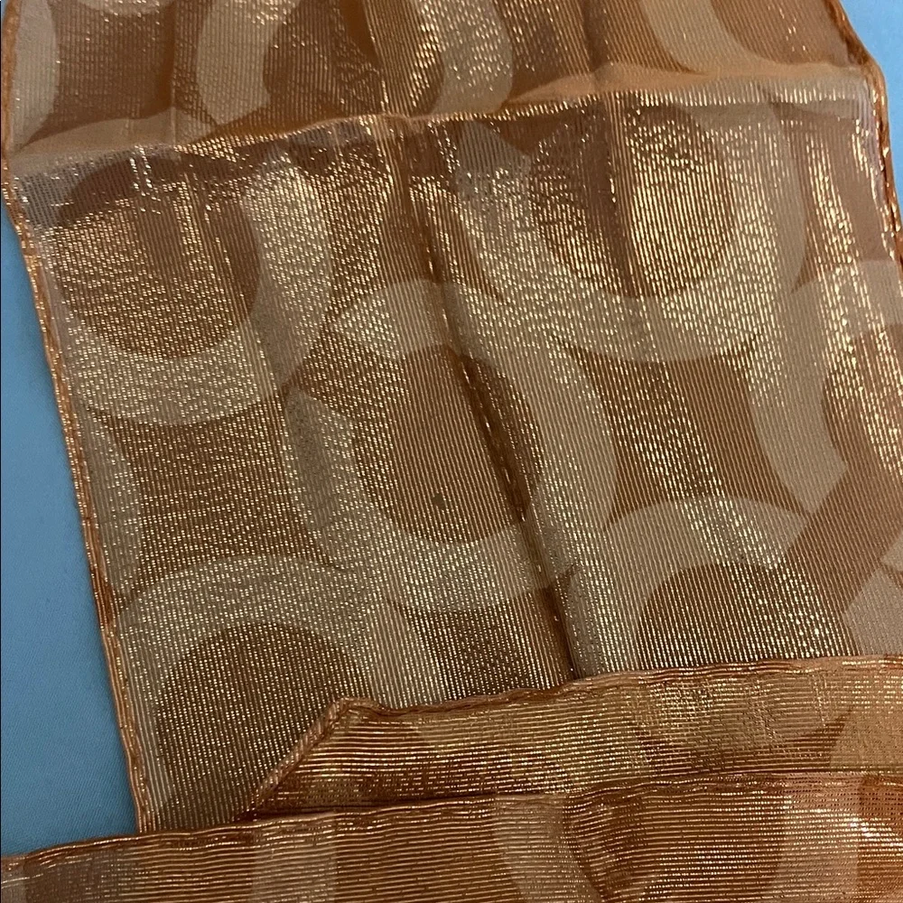 Coach Metallic Gold Women's Scarf - Picture 3 of 4